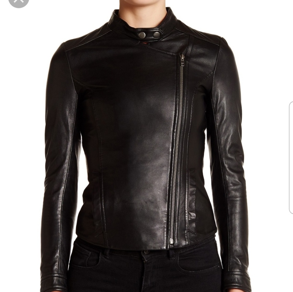 Muubaa, New, Delaney Leather Biker Jacket